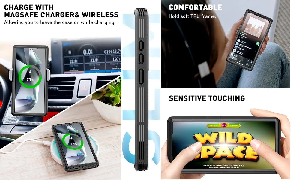 For Samsung Galaxy S26 Ultra S25 Plus S24 S23 Case Waterproof Magsafe Snow Dust Shock Proof 360° Underwater IP68 Certified Cover