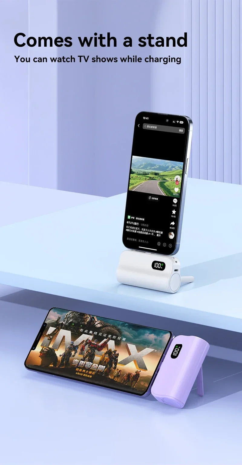 50000mAh Mini Capsule High Capacity Power Bank Portable Wireless Fast Charging External Battery for iPhone Xiaomi Huawei Samsung