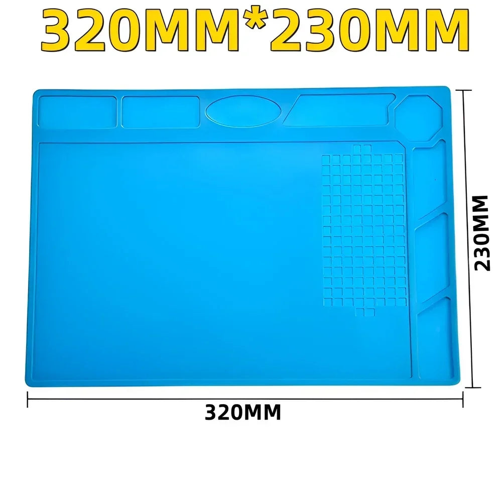 Magnetic Mat Silicone Repair Mat Circuit Board Soldering Pad Heat Resistant 932°F Anti-Static for ESD Iron Phone Repair
