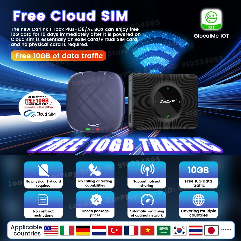 Carlinkit Ai Box Android 13 Led Wireless Android Auto & CarPlay Smart Tv Box QCM6225 Support Youtube Netflix Car Accessories