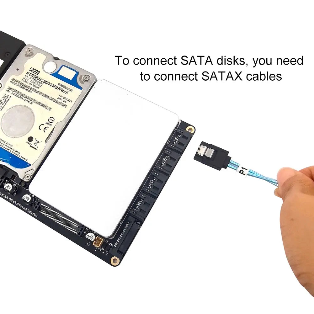 4-Port U2 NVME 2.5Inch SATA SSD Adapter Card Motherboard Support PCIe X4x4x4x4 PCIe X16 Bifurcation U.2 PCIe Adapter for PC