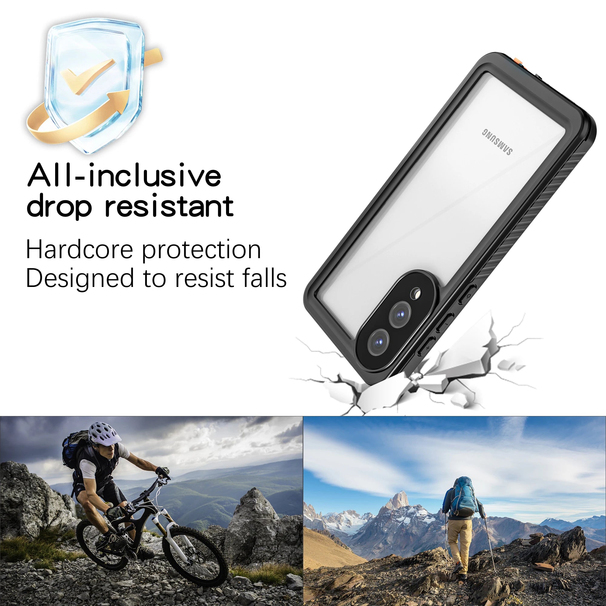 Shellbox Outdoor Swimming Underwater Photography IP68 Waterproof Phone Case with Lanyard for Samsung Galaxy S25Ultra S24U S23/22