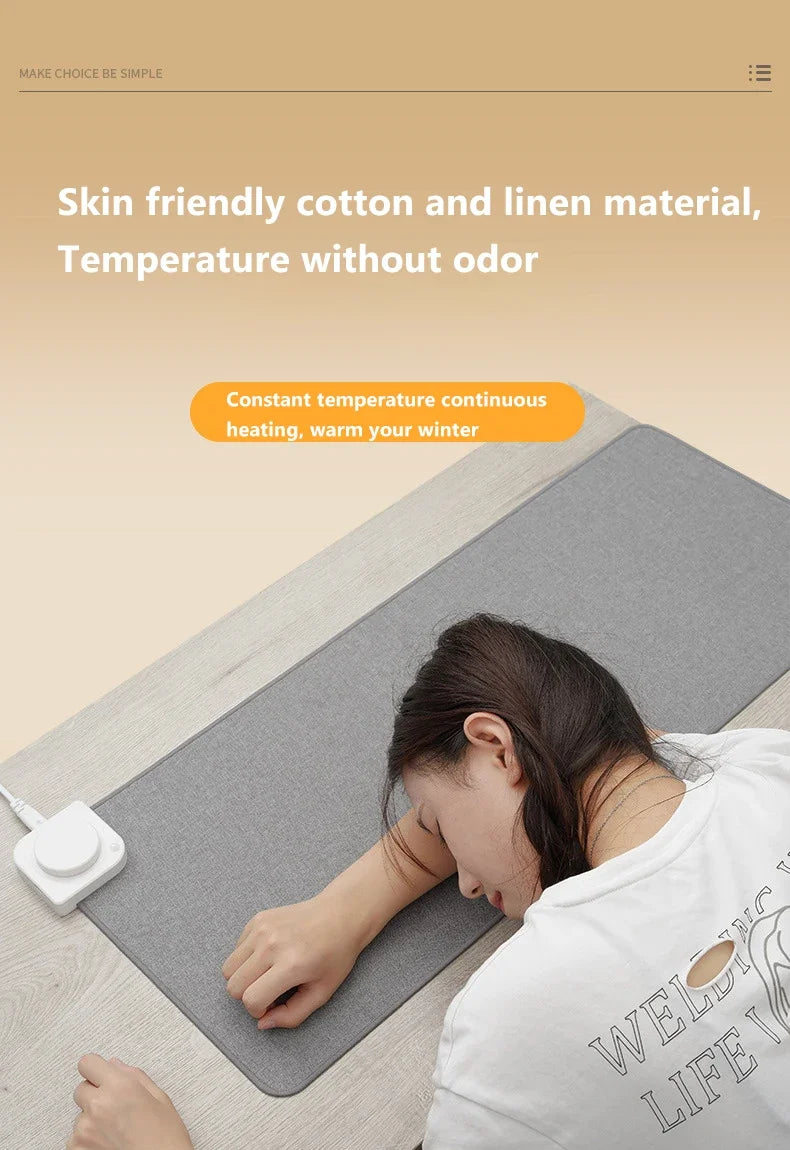 Intelligent Electric Heating Mouse Pad Winter Hand Warmer Computer Desk Heated Mat Office Desk Warming Pad Keyboard Table Mat