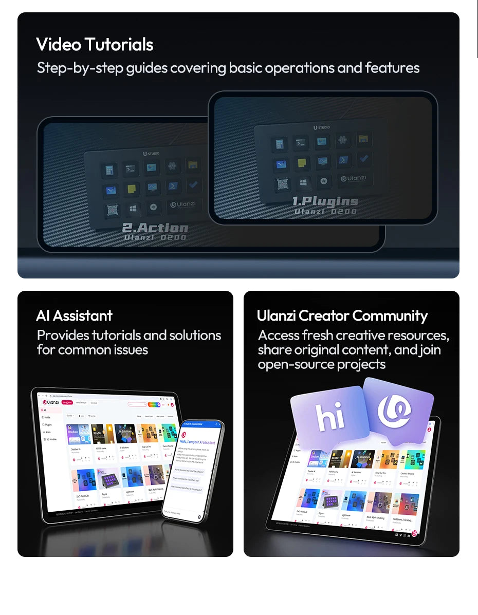 Ulanzi D200H Deck Dock AI-Powered Office Streaming Controller for Computer Fill Light for Intelligent Live broadcast Room