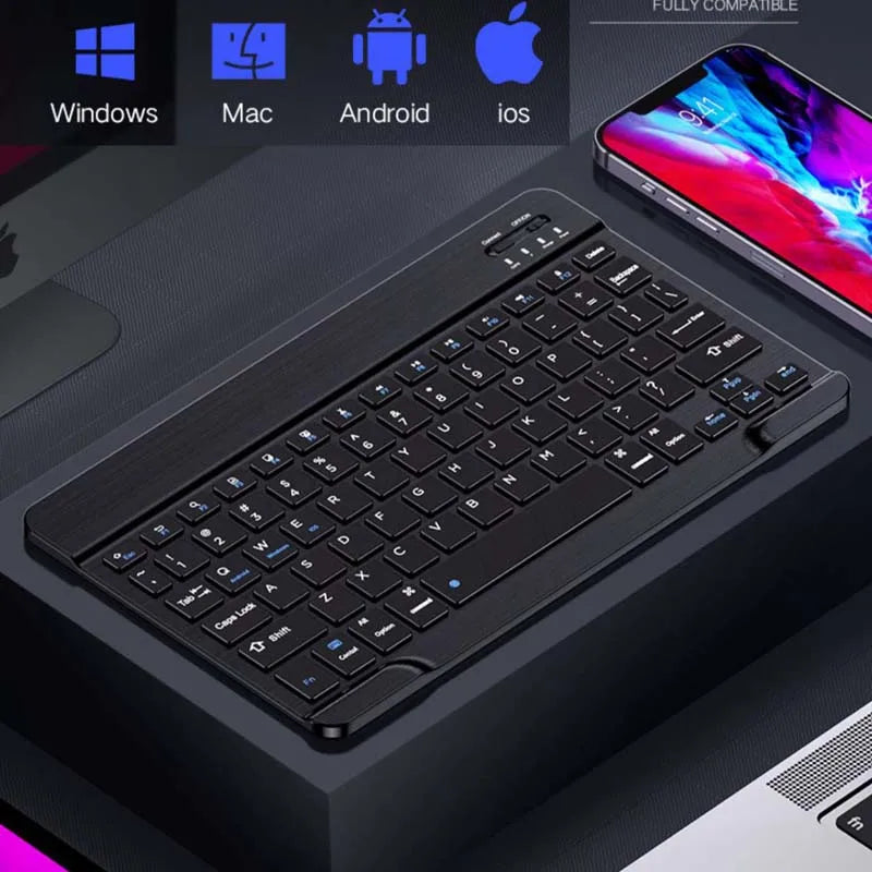 with Bluetooth Keyboard Mouse for Tablet PC 78Key 10inch Rechargeable Wireless Keyboard 1200dpi Mice Set Combo for Laptop