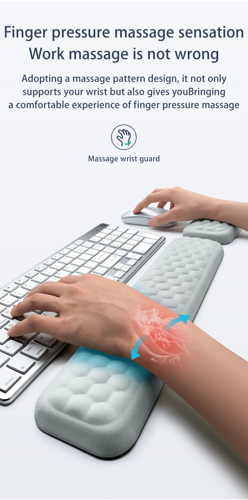Keyboard Pad Mousepad Ergonomic Keyboard Mouse Wrist Rest Office Typing Protection Relax Wrist Memory Mouse Pad Computer Laptops