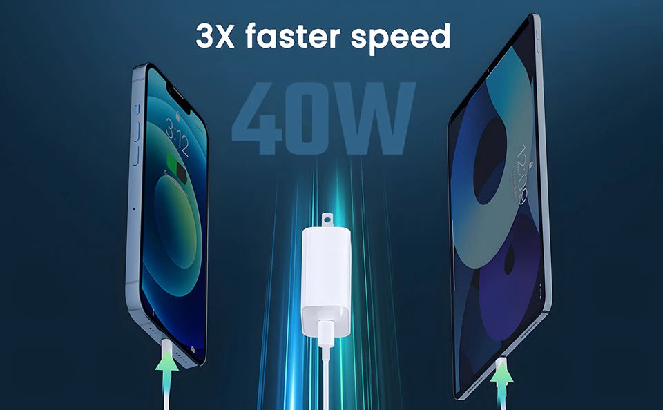 2-4 Set 40W Fast Charger for iPhone 14 13 12 11 Pro Max X XS iPad USB Type C Fast Charging Data Cable Phone Charger Accessories