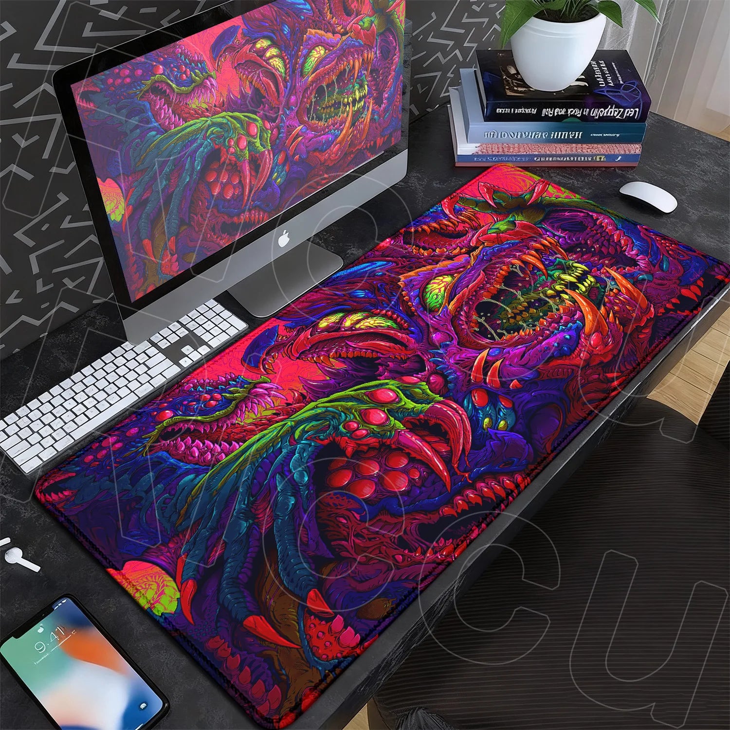 60x35cm Company Office Mice Extend Carpet XXL Hyper Beast Non-slip Rubber Mouse Pad Keyboard Gaming Accessories Cool Monster Mat