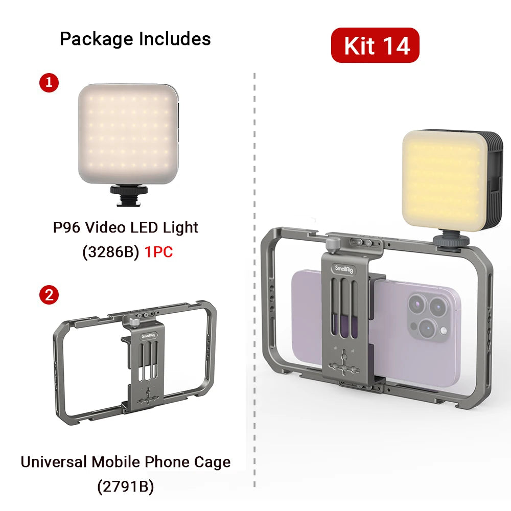 SmallRig P96 LED Video Light  Mini LED Camera Lights 2200mAh 6500k Zoom Photo Video Lighting for Youtube Tiktok Vlog Fill Light
