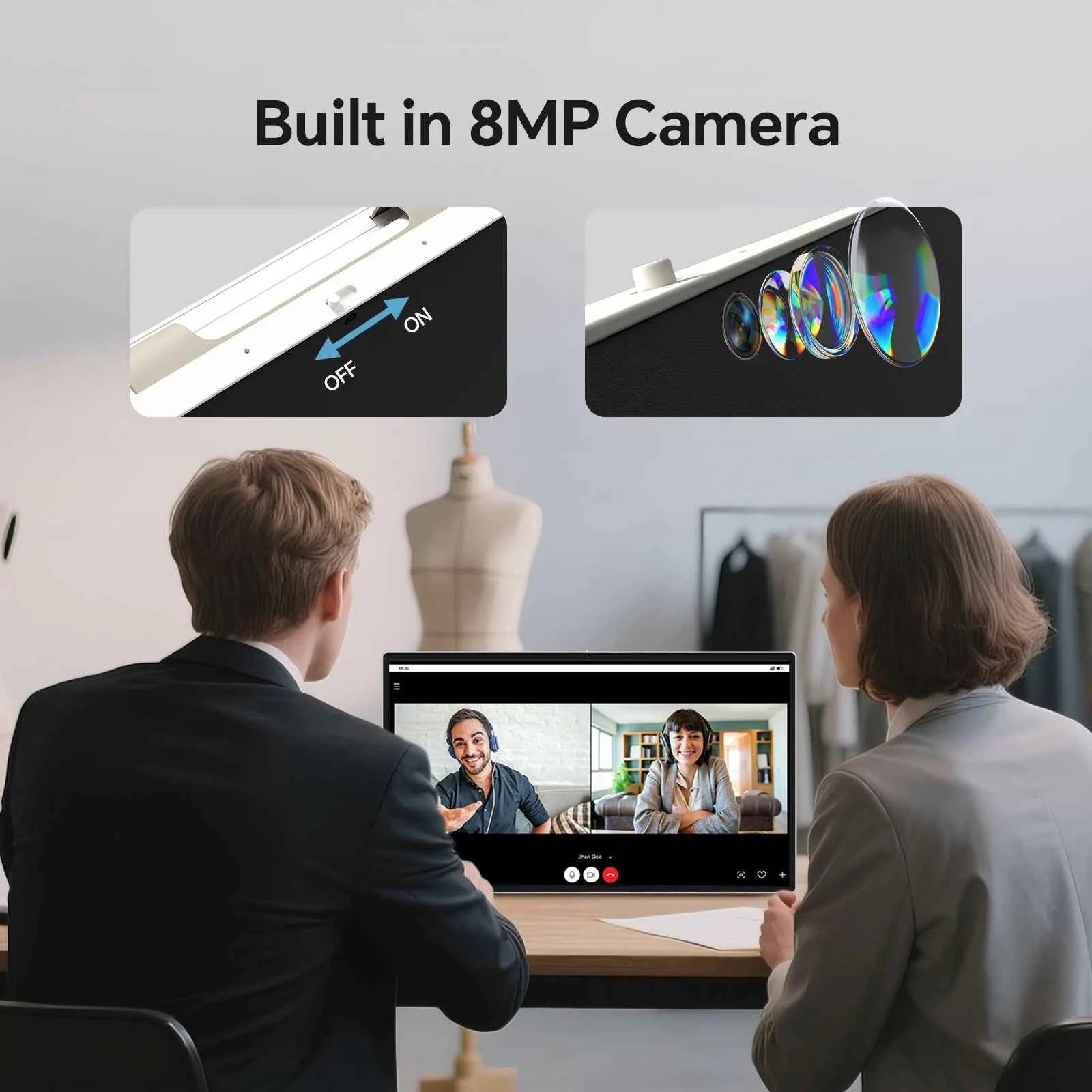 KTC 25 Inch MegPad Portable TV Touchscreen Monitor 1080p, Android 14 Google EDLA Certification with Camera