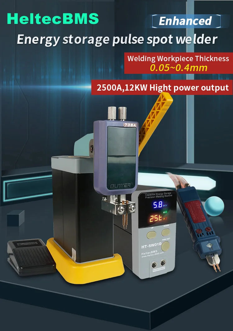 Heltec 21KW 36KW 42KW Capacitor Storage Battery Spot Welding Machine/Portable Small Spot Welder LED Display 0.5mm Thickness