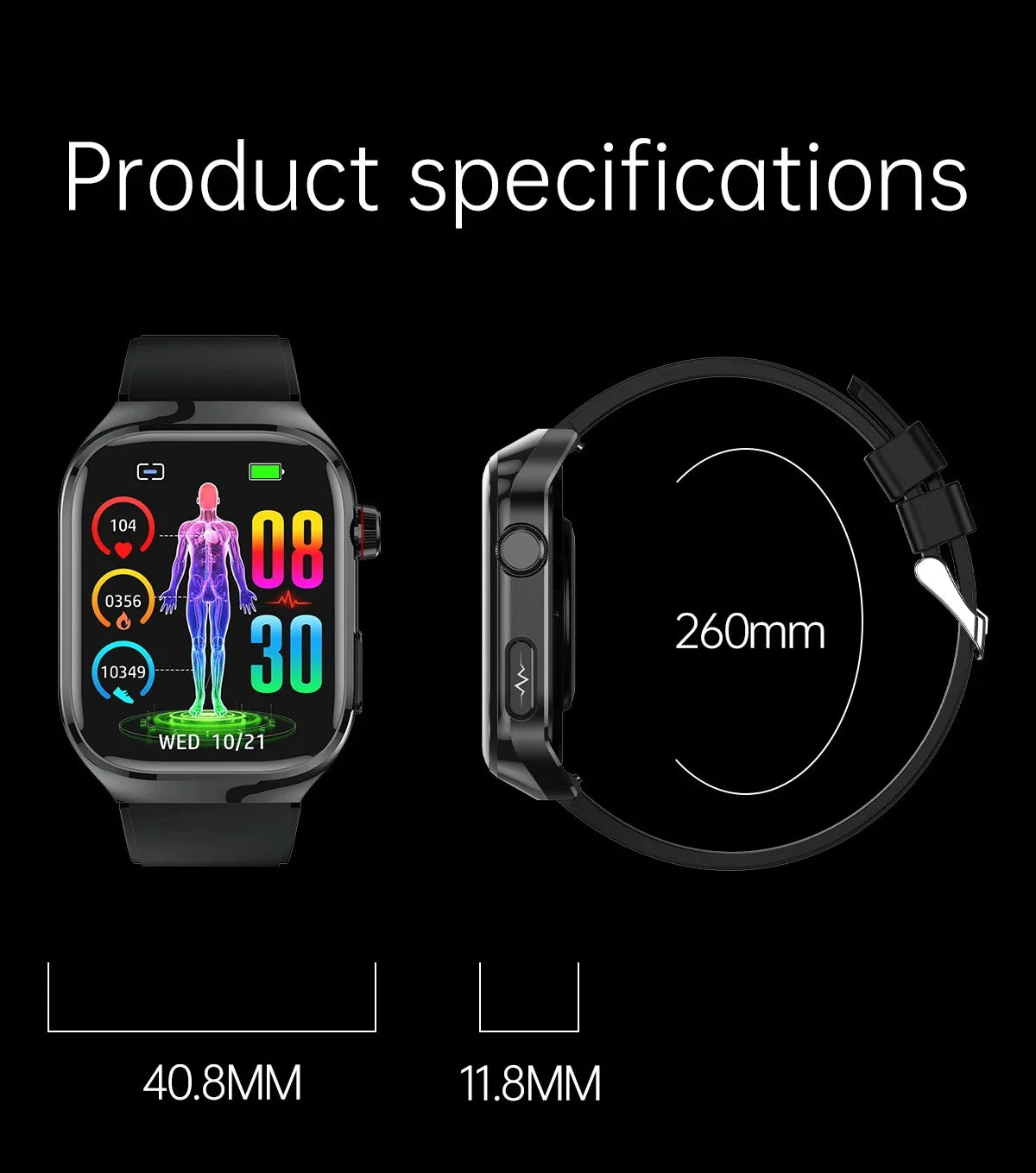 New Nursing Level Blood Pressure Laser Therapy Diagnosis Smart Watch Men Women Clock ECG+PPG Uric Acid Lipid Heart Rate Watches