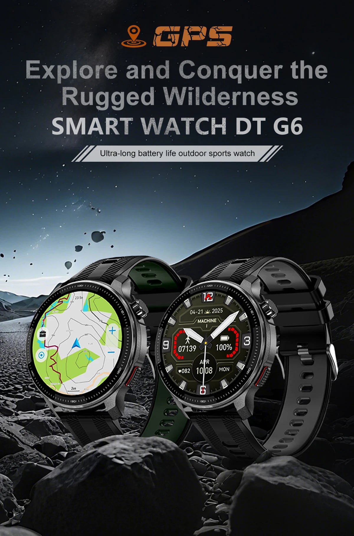 NEW GPS Offline Maps Smart Watch 1.43