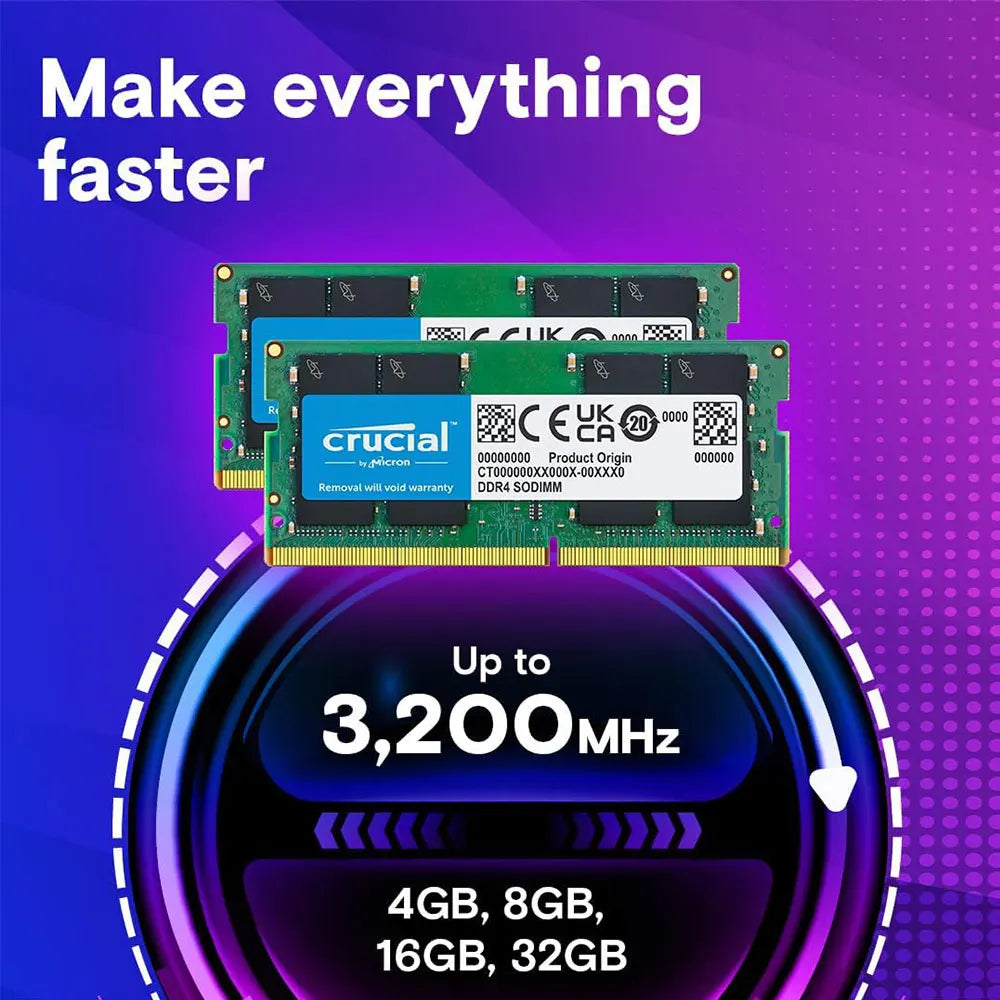 Crucial DDR4 RAM Laptop Memory PC4- For Intel & AMD