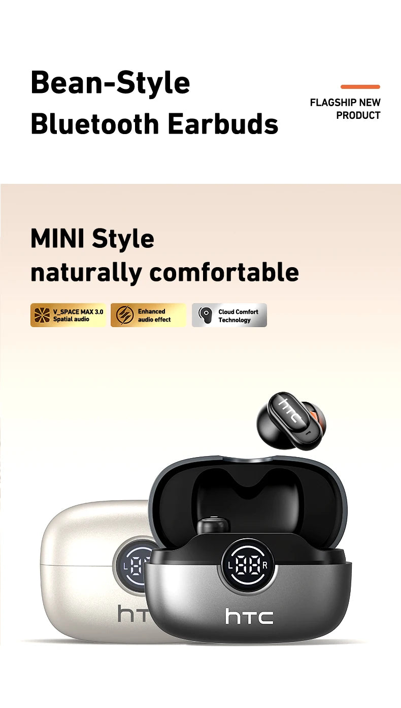 HTC NE79 TWS Wireless Bluetooth Earphones: AI Translator Earbuds Noise Cancellation Long Battery Life Premium Audio Headphones