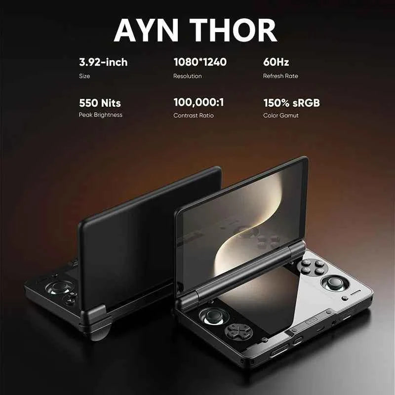 AYN THOR Flip Up Handheld Game Console 6''IPS 4K Ultra HD Screen Game Console Support Wi-Fi7+BT5.3 The Best Gift for A Friend Pocket Player Console