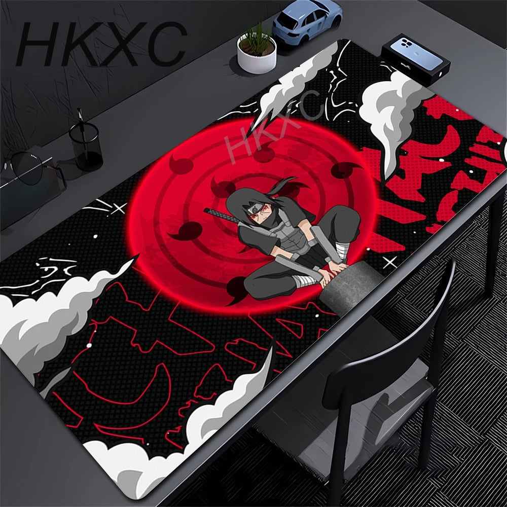 Anime N-naruto Itachi Uchiha Mouse Pad Gabinete Gamer Computer Big Deskmat Keyboard Gaming Accessories Mousepad Anti-slip Carpet