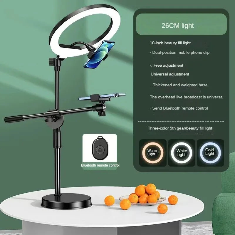 Mobile Phone Head Up Shooting Stand Desktop Live Overhead Painting Calligraphy Photography Artifact 360 Degrees Rotation