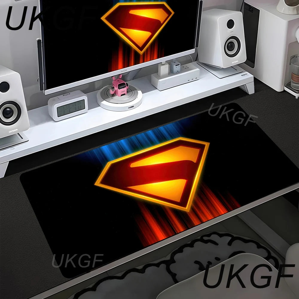 Anime S-Superman Mouse Pad Office PC Speed Gamer Keyboard Mousepad Laptop Gaming Accessories XXL Desk Mat 900x400 Carpet