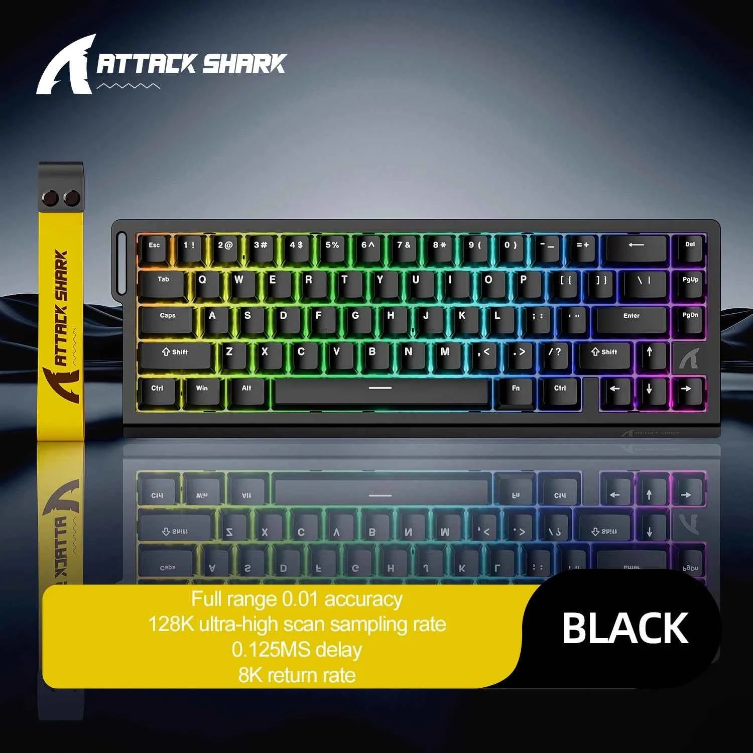X68HE ATTACK SHARK Magnetic Gaming Keyboard Mechanical Wired for Pro Gaming 0.01mm Rapid Trigg 8000Hz SOCD/Rs 0.125ms 128K Rate