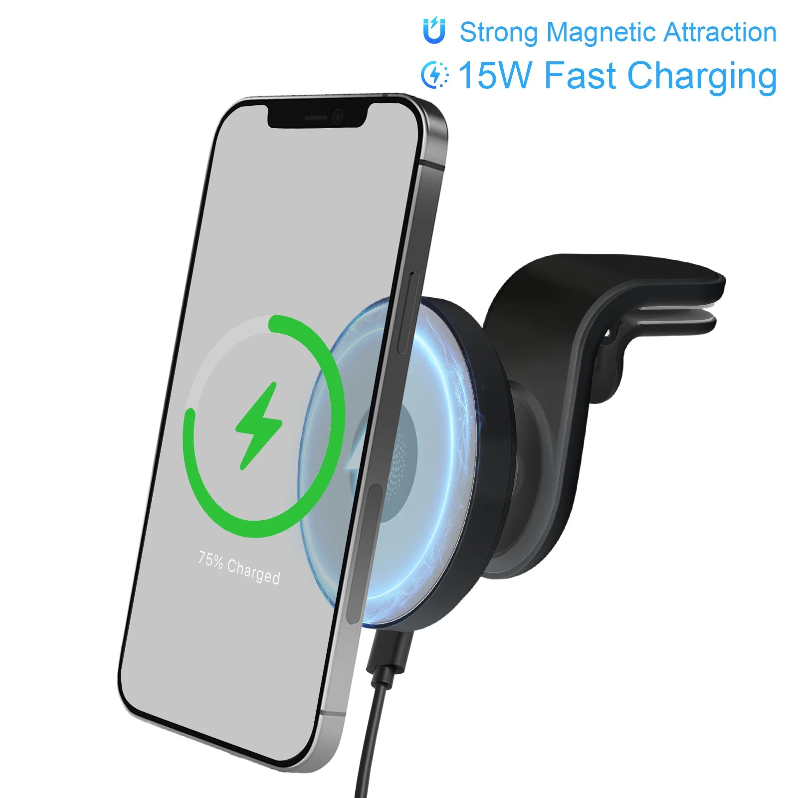Magnet Wireless Car Charger 15W Fast Charging Dock Station Car Mount Phone Holder Air Vent for iPhone 17 16 15 14 13 Pro Max