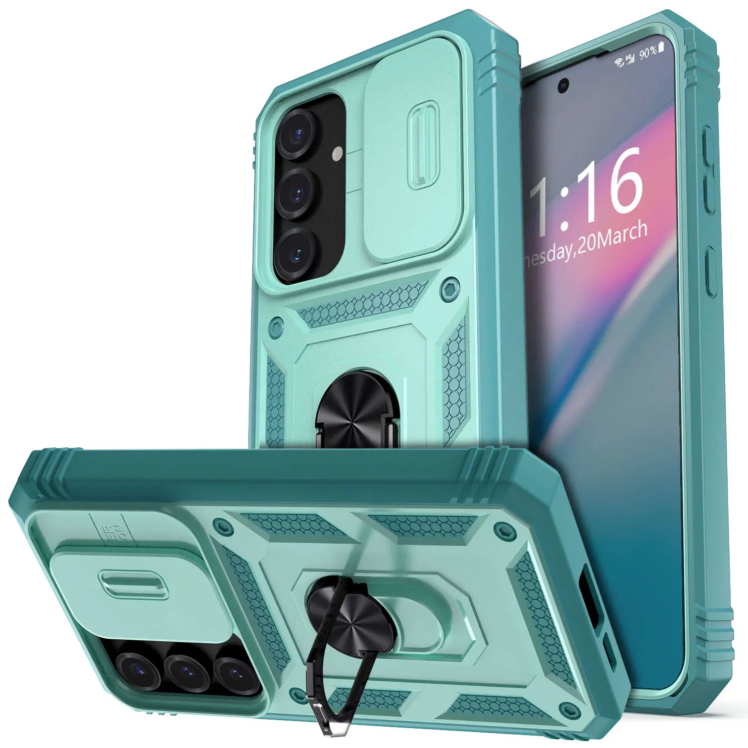 For Samsung Galaxy S25/S25 Plus/S25 Ultra/S25 Edge Case Shockproof Hard Kickstand Cover And 2pcs Tempered Glass Screen Protector