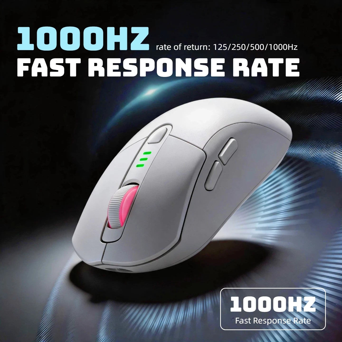 Tri-mode Wireless Gaming Mouse RGB 1000Hz Rechargeable Ergonomic Bluetooth Mouse with Battery Display for PC Mac