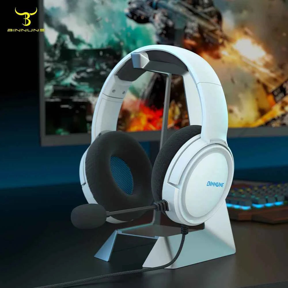BINNUNE Gaming Headset with Mic – Wired Headphones for PS5, PS4, Xbox Series X|S, Xbox One, PC & Switch, Noise Cancelling Stereo Gaming Headphones.