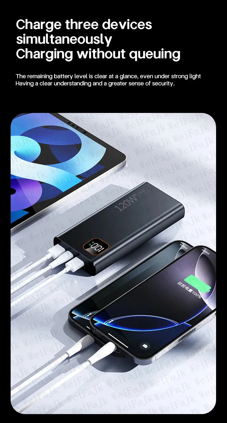 For Xiaomi Original 500000mAh Powerbank External Spare Battery Portable Charger For iPhone Samsung Super Fast Charging PowerBank