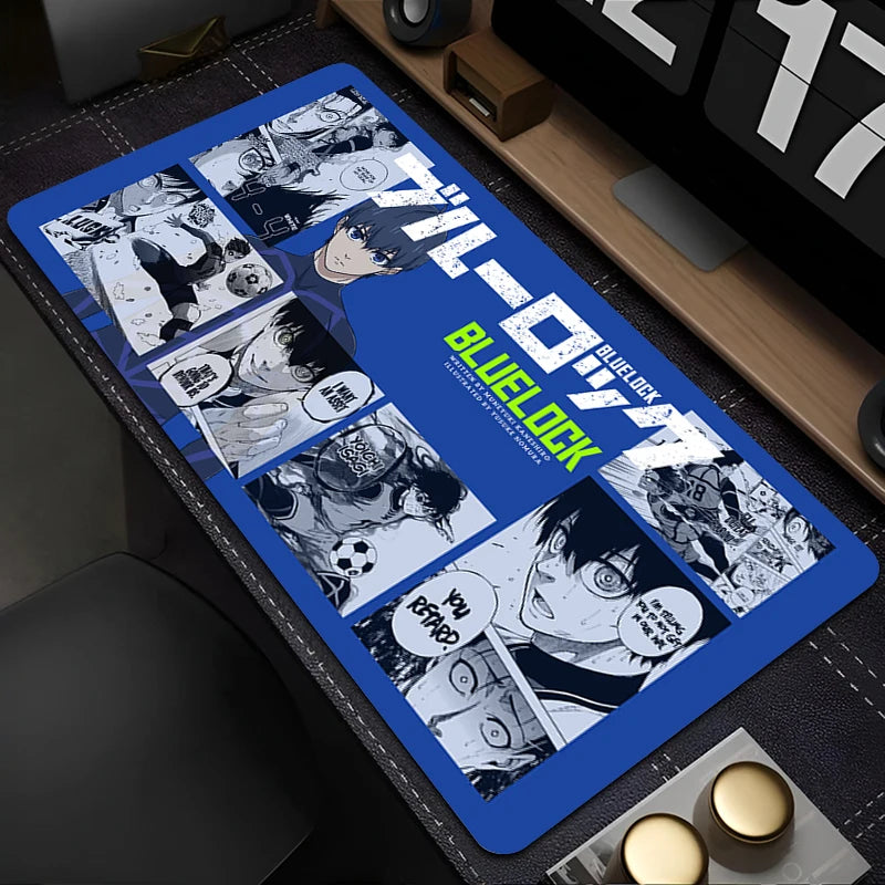 Mouse Pad Japan Anime Blue Lock Nagi Seishiro Mousepad PC Gamer Keyboard Rug Black And White Laptop Gaming Accessories Desk Mat