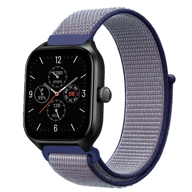 20mm 22mm Nylon Loop Strap for Amazfit GTR 42 47mm/GTR2/2e/3/3 Pro/4/GTS/GTS2/mini/3/4 Bracelet for Amazfit Bip-U-S/Stratos 2 2S