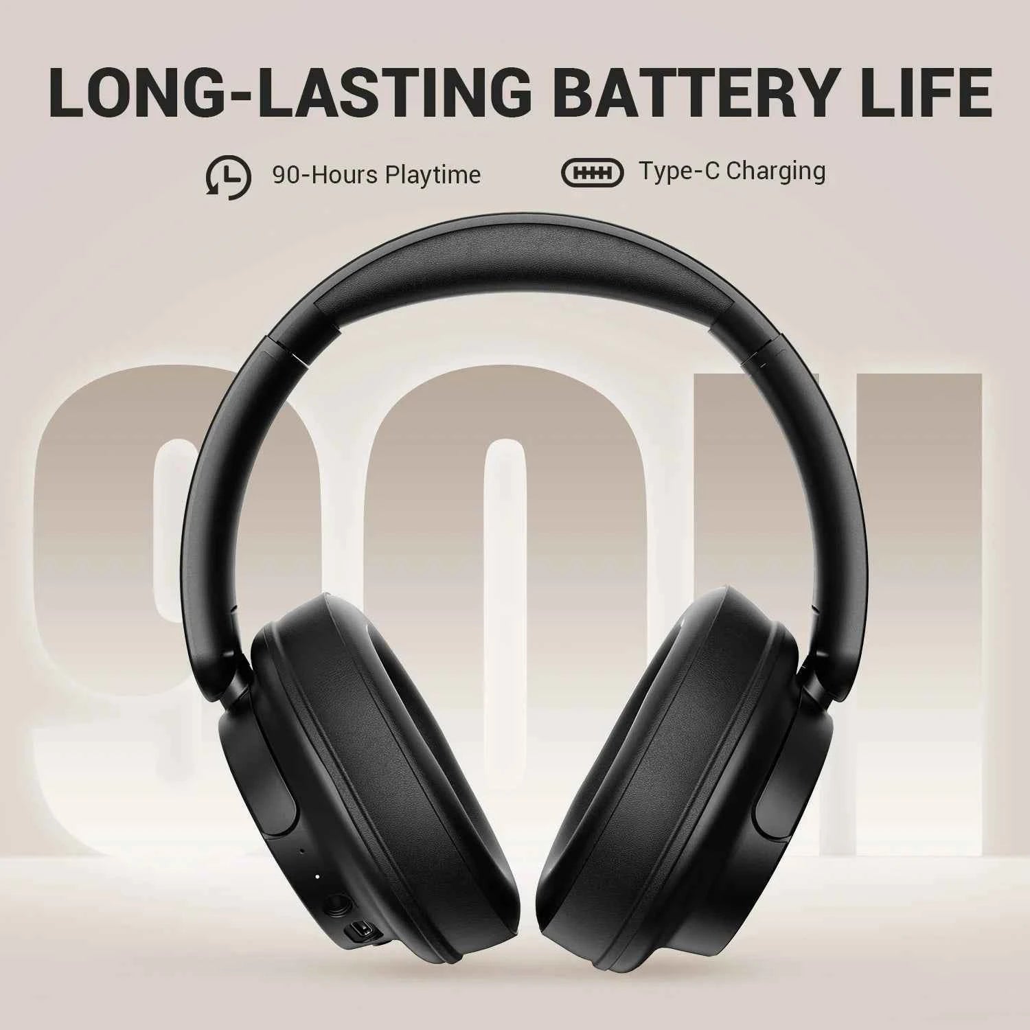 Oneodio Wireless Bluetooth 5.3 Headphones Bass/Pop Mode Over Ear Headset With Microphone Foldable Headphones 90H Playtime AAC