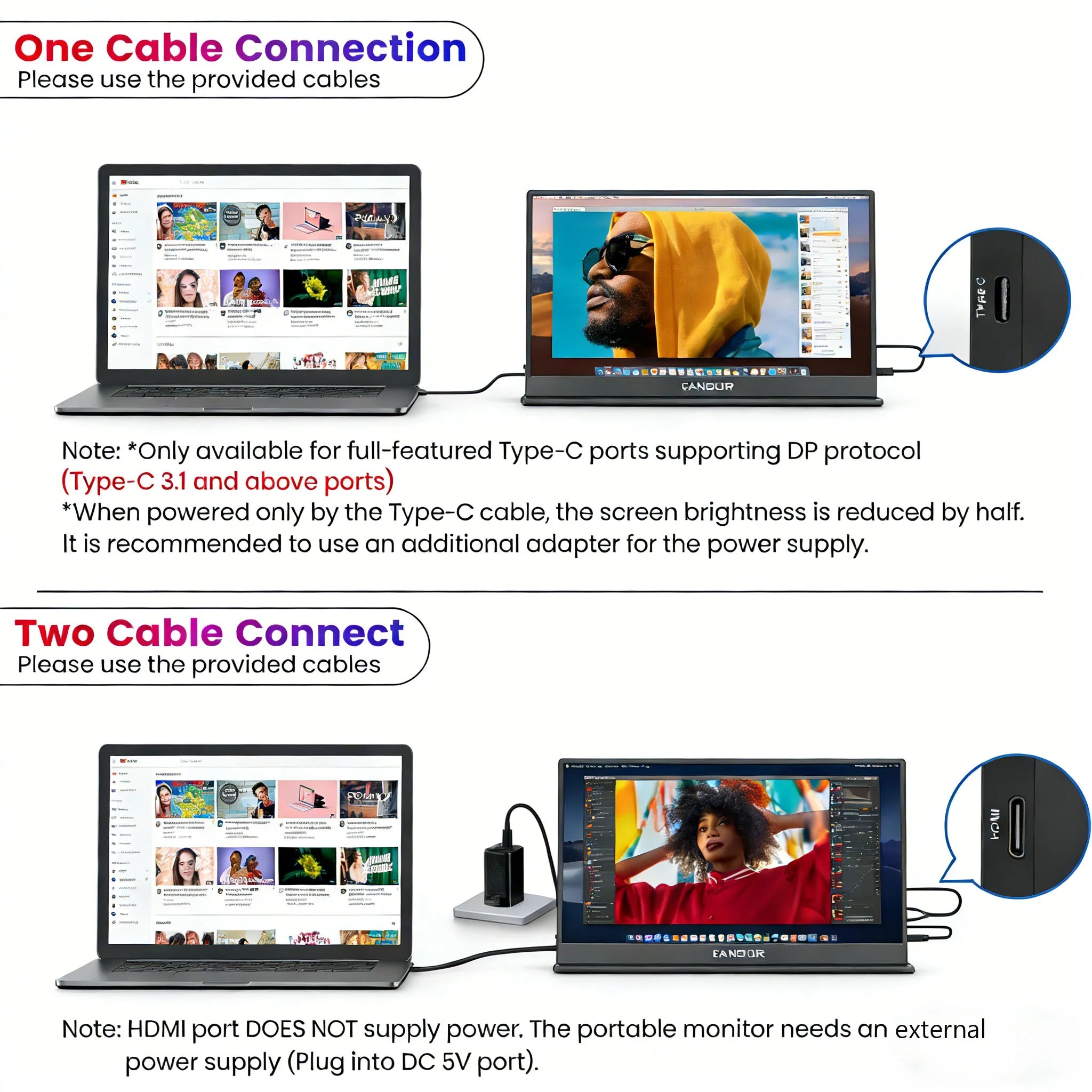 14.2 Inch Portable Touch Monitor QHD 2.5K IPS Secondary Screen Extend Display For Laptops Desktops Computer PS4/5 Gaming Monitor