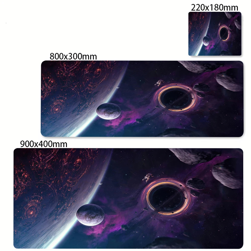 Space Earth Starry Sky Mouse Pad Gamer Pc Gaming Accessories Rubber Mat XXL Space Deskmat Keyboard Cabinet Mause Laptops Mats