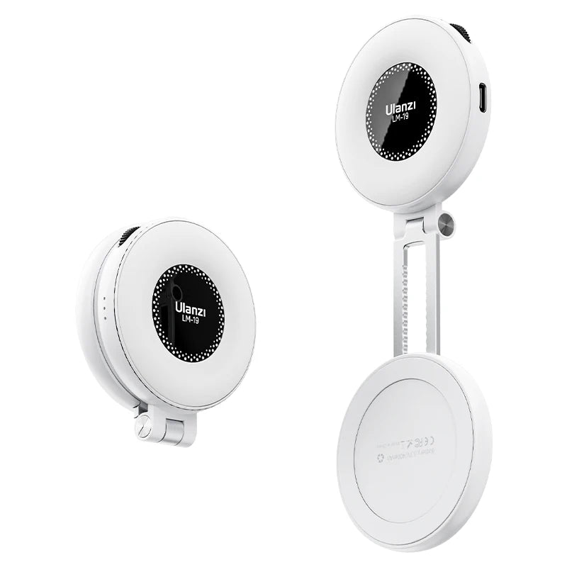 Ulanzi LM19 MagSafe Light CRI 95+ for Vlog Livestream Photograph Bi-Color Flip Fill Light Suitable for Magnetic Mobile Phones