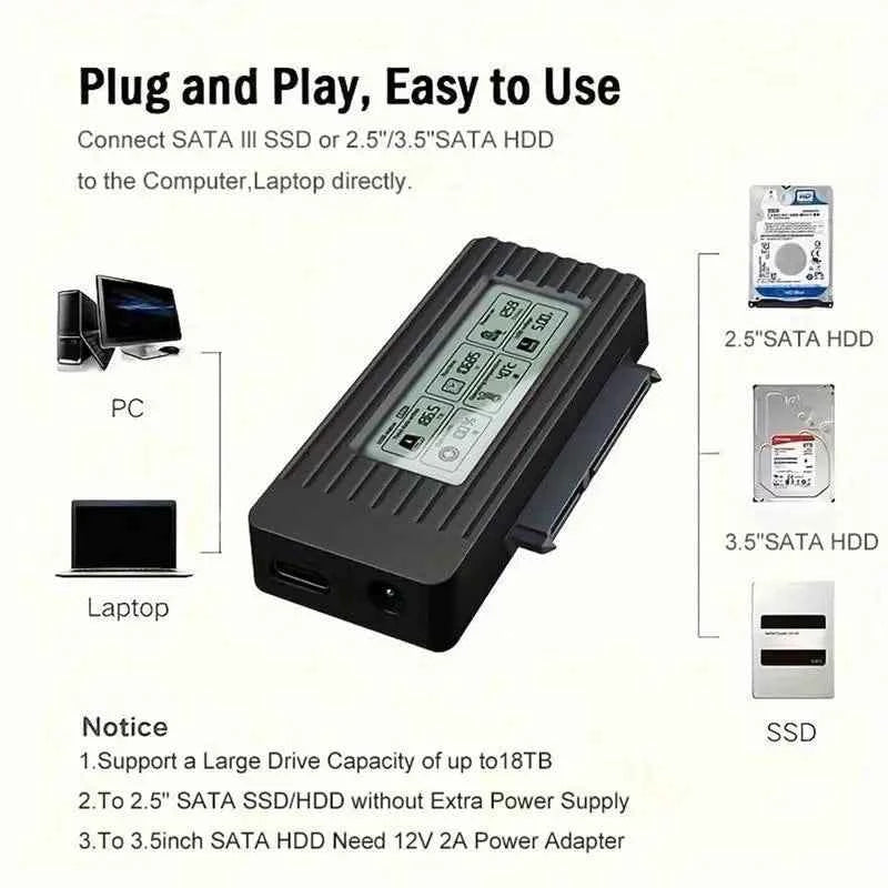 Hard Drive Recovery Kit External Hard Drive Reader Hard Drive Recovery Tool USB Hard Drive Adapter For Laptops Tablets Desktops
