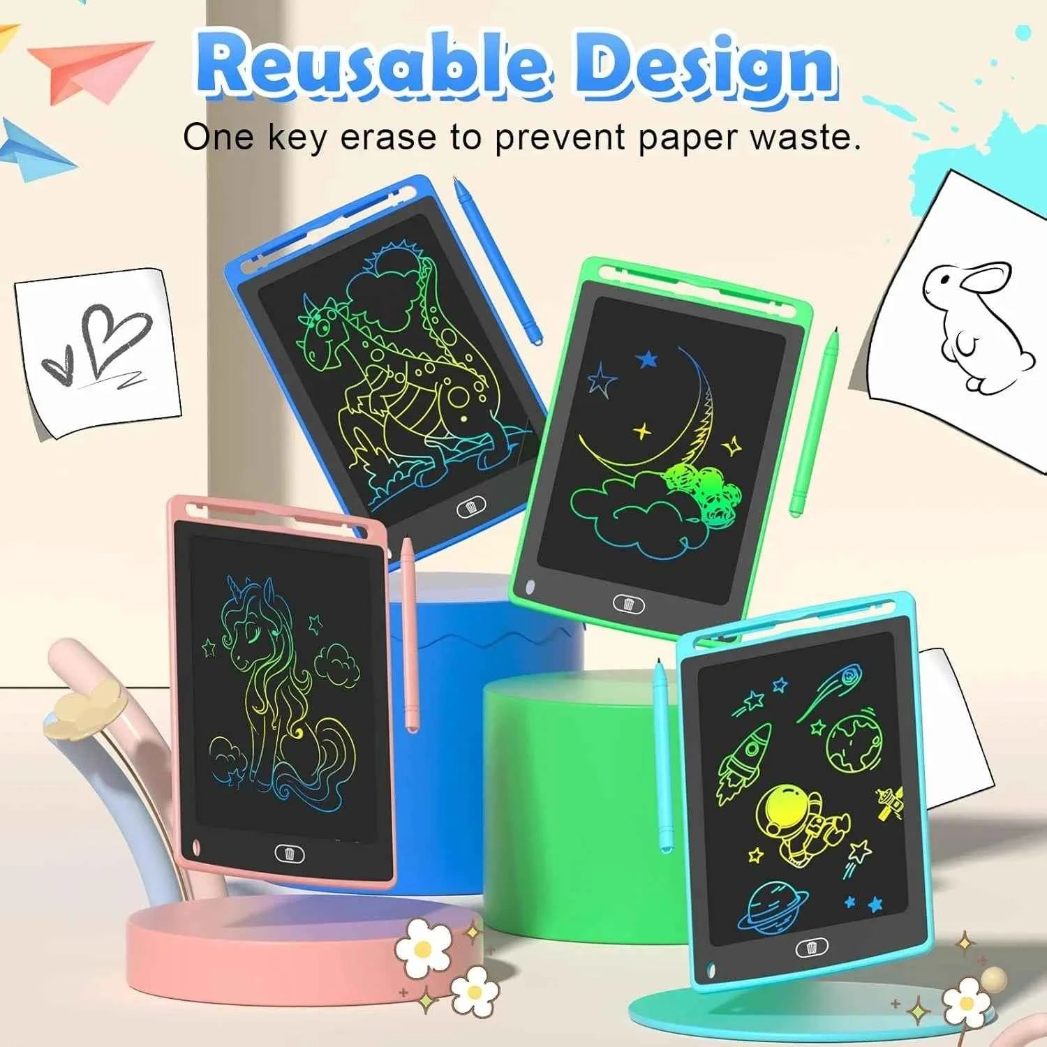 Pack LCD Writing Tablet for Kids, 8.5 Inch Colorful Doodle Board Drawing Tablet, Educational Learning Toys Birthday Gifts for Boys Girls Age