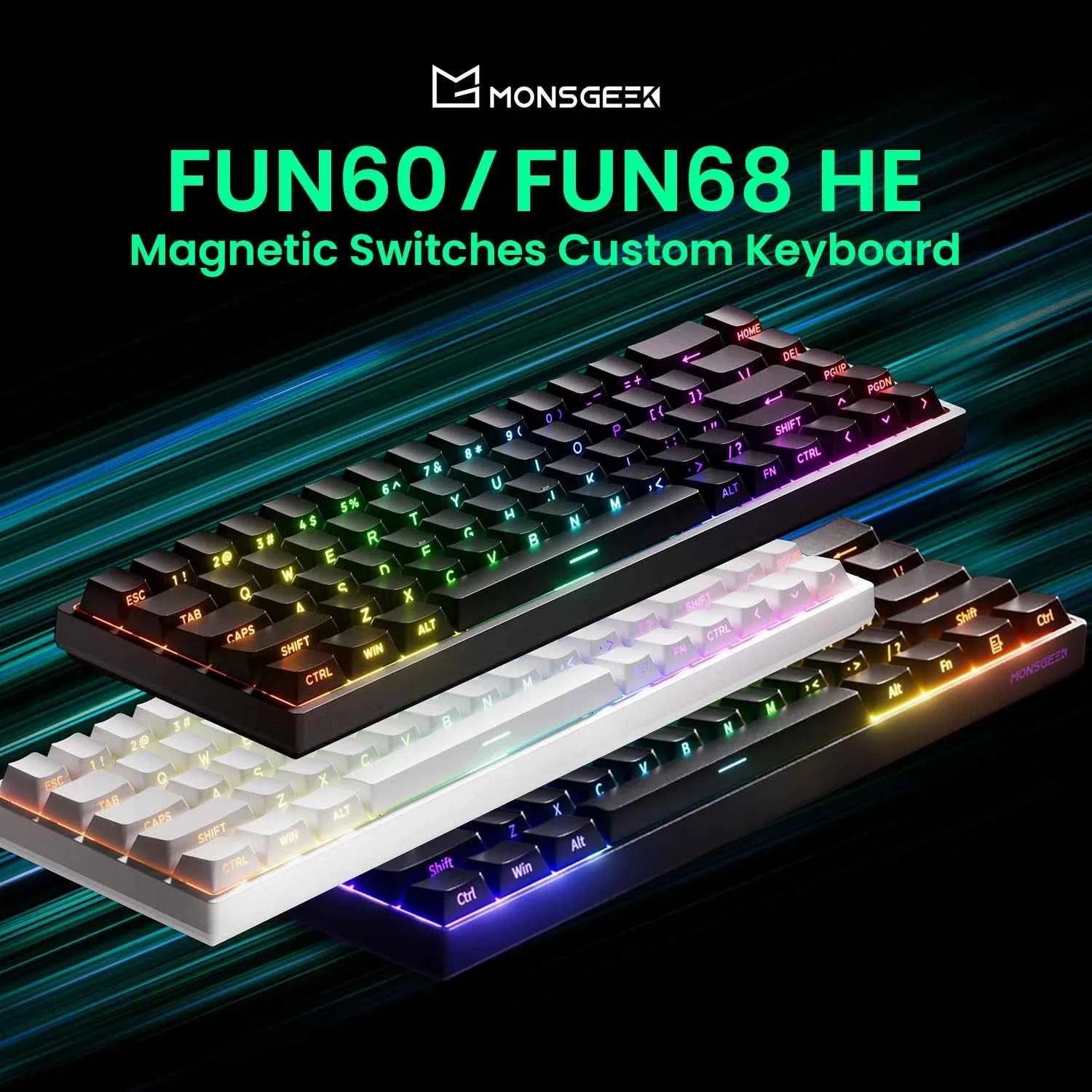 Akko MonsGeek FUN68 FUN60 PRO&MAX HE Magnetic Keyboard 60% 65% Gaming Keyboards Rapid Trigger 8K Custom Keyboard Gaming Esports