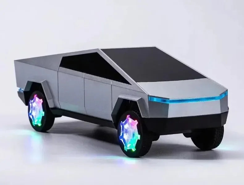 2026 Cybertruck Car Model Wireless Bluetooth Speaker Stereo Sound Bass Woofer Hifi Music Active USB TF AUX Fm BT RGB Toy Gift