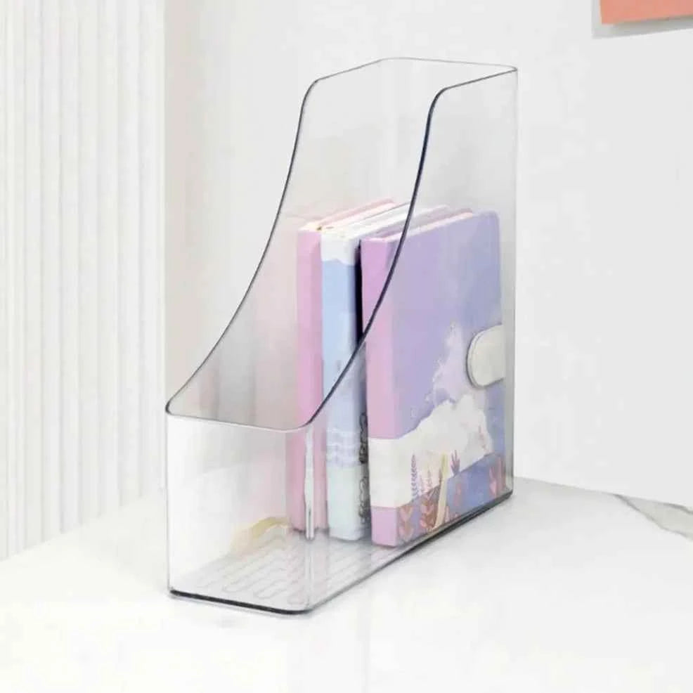 Acrylic A4 Storage Filing Box for Documents Plastic Paper File Organizer Vertical Magazine Rack Desk Folder Desktop Supplies