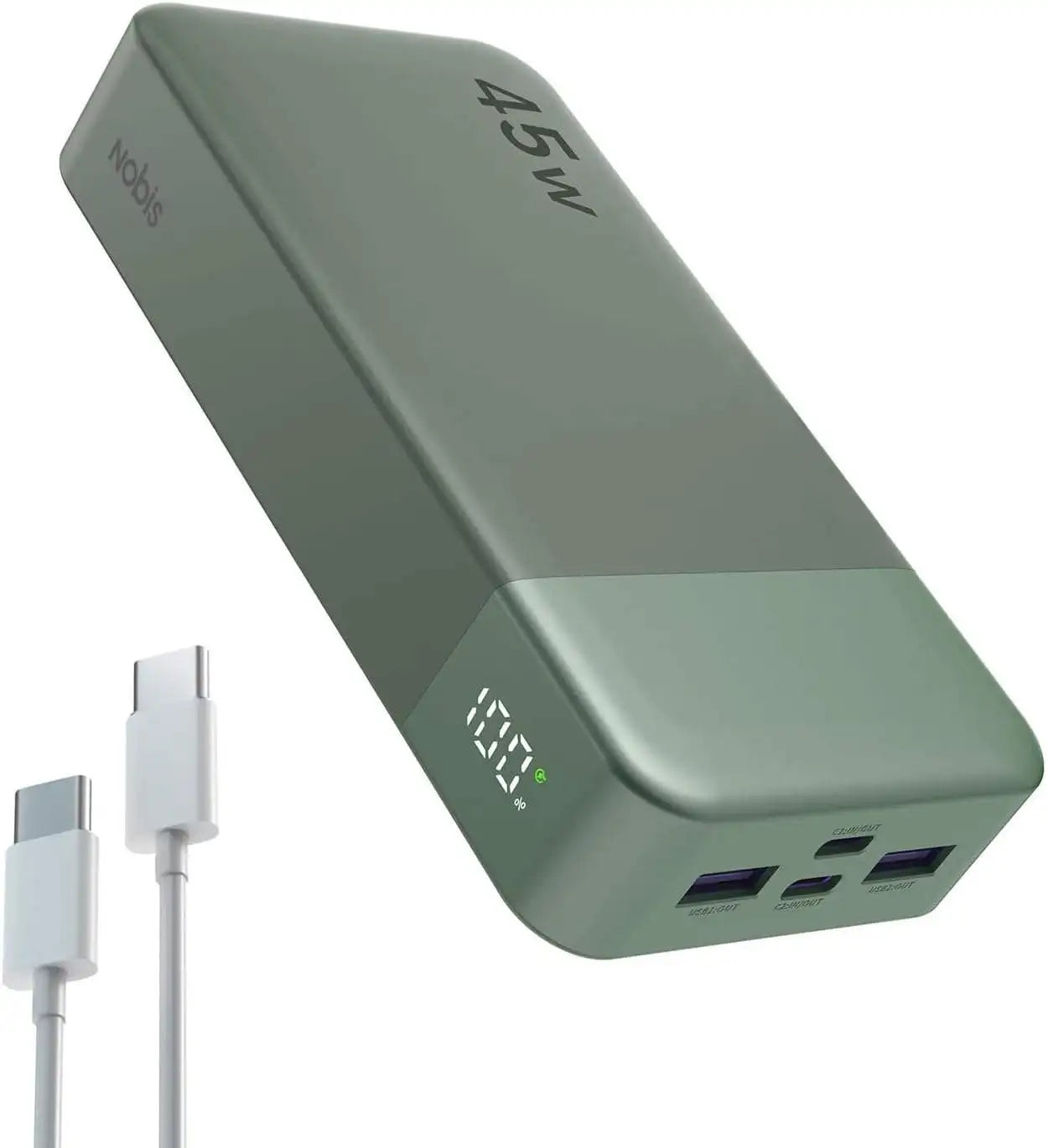 45W 20000mAh Portable Charger, Power Bank Fast Charging, Battery Pack with C to C Cable, Battery Bank with Digital Display for Phone Android Laptop
