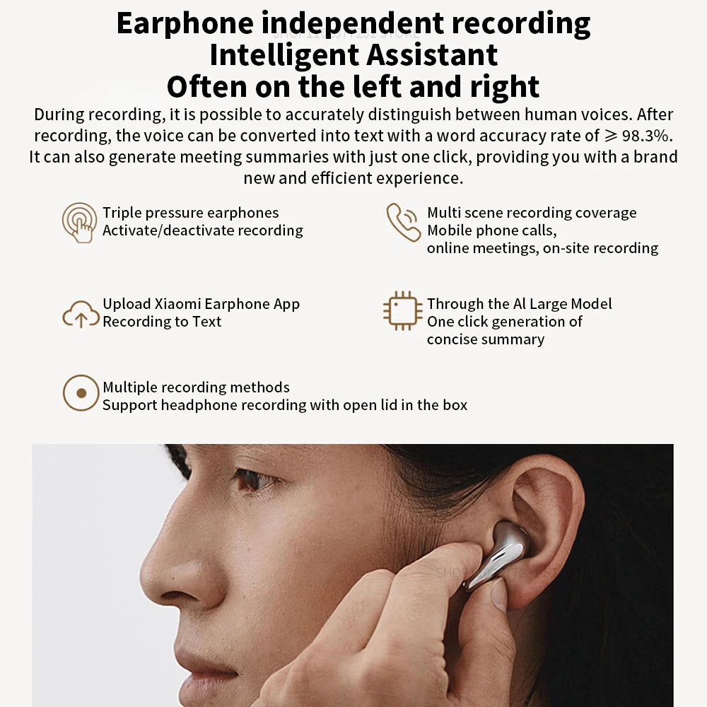 Original Xiaomi Buds 5 Earphone TWS AI Active Noise Cancelling HiFi Wireless Bluetooth Sound Recording Headphone Lossless Audio