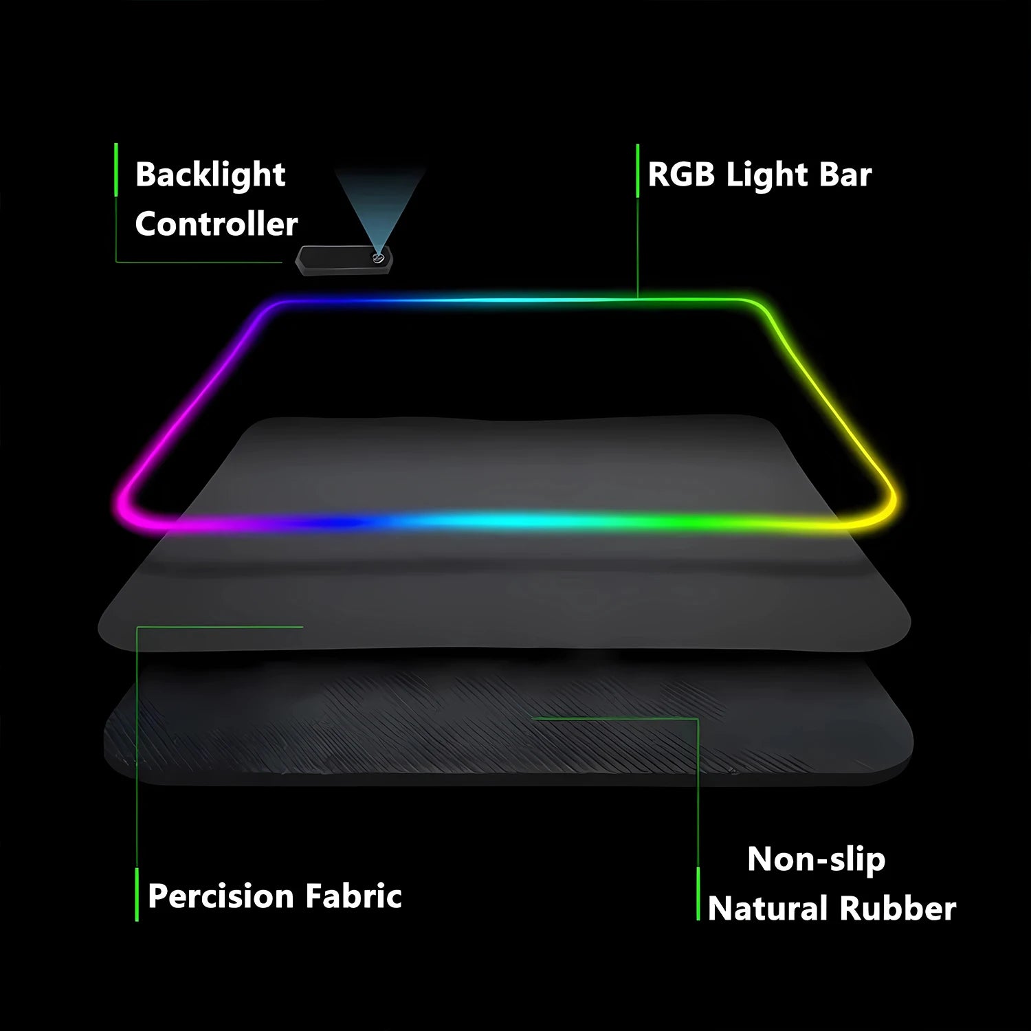 HYPERX RGB Large Mouse Pad Gaming Speed Mousepad Colorful LED Luminous XXL Game Computer Backlight Keyboard Accessories desk Mat