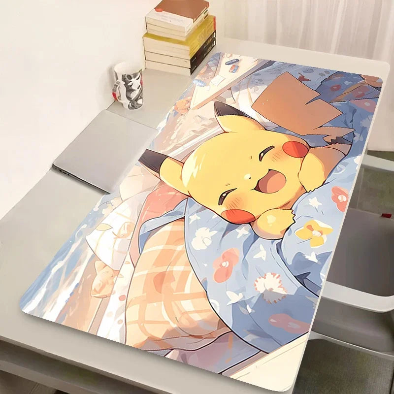 Office PU Leather Mouse Pad Big Japan Anime Keyboard Laptop Pokemon Pikachu Mousepad PC Kawaii Gamer Desk Mat Student Table Mat