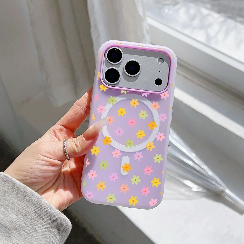 Phone Case - Pastel Color Floral Pattern 2026 New Style Jelly Phone Case for iPhone 17 Pro Max/16 Pro/15/14 Plus