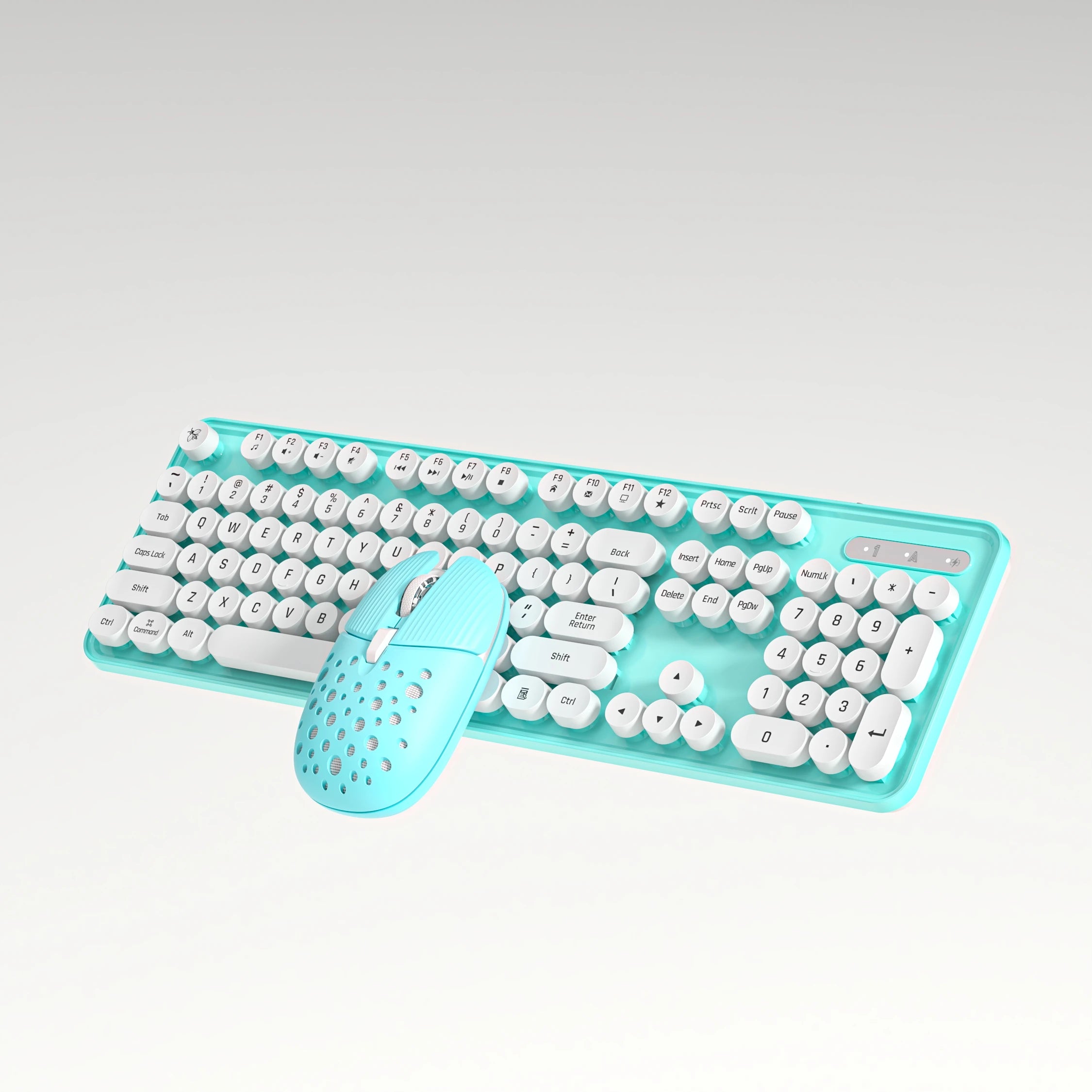 104 Keys 2.4G Wireless Keyboard Mouse Set Gaming Ergonomic Colorful Retro Round Keycap Keyboard Mouse Combo For Laptop Desktop