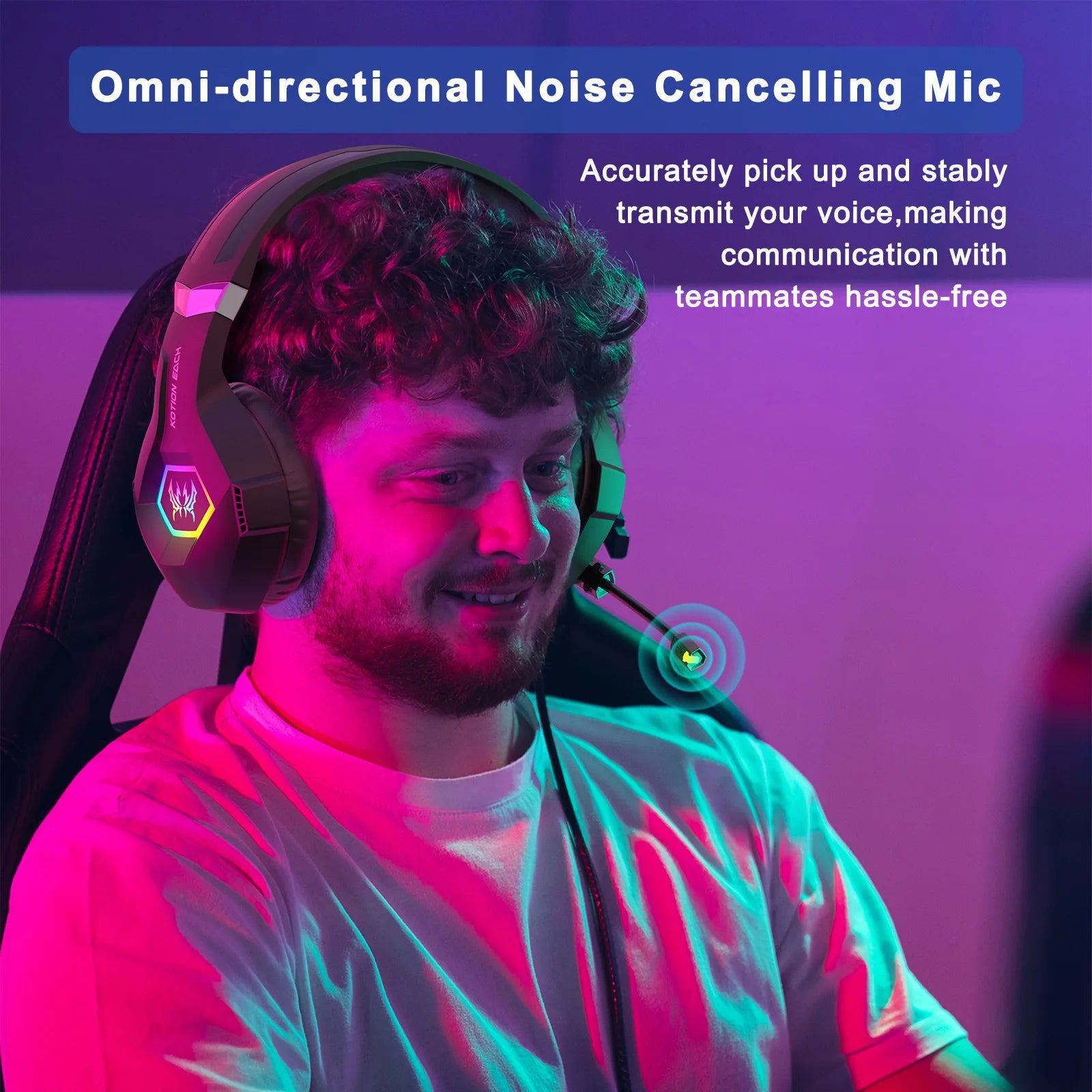 GS450 Head Mounted Esports Earphones, 50mm jack adjustable headband to adapt to different head circumferences, noise cancelling microphone for virtual surround sound, compatible with PC/PS5/Switch/mobile phone for esports, li