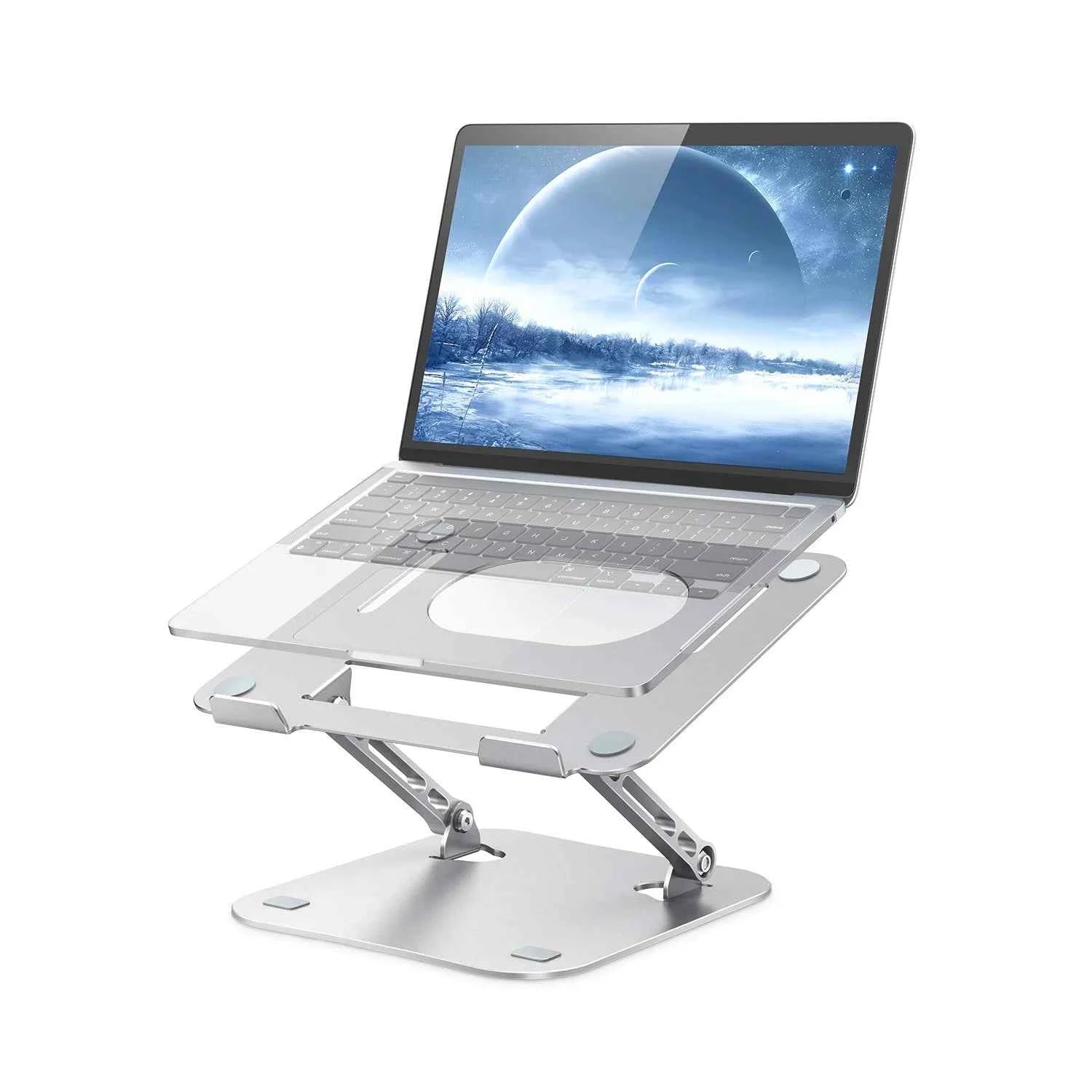 ST01 Portable 11–16-inch Adjustable Laptop Stand, Sturdy Aluminum, Desk Foldable Laptop Holder Notebook Tablet
