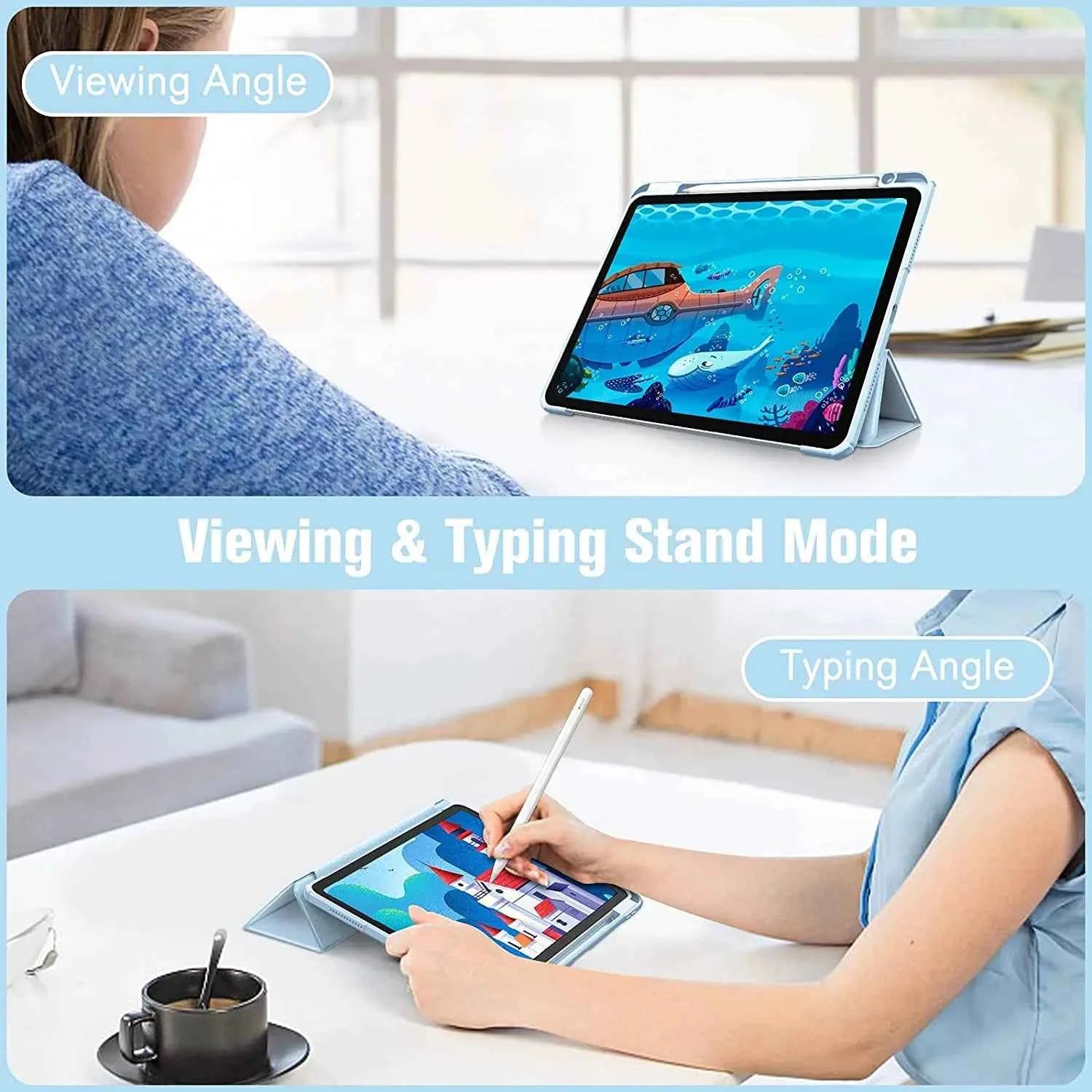 iPad Case 10.2 9th 8th 7th 10 10th Generation Pro 11 13 2024 12.9 2022 Cover Pencil Holder Funda For iPad Air 5 4 10.9 Cases
