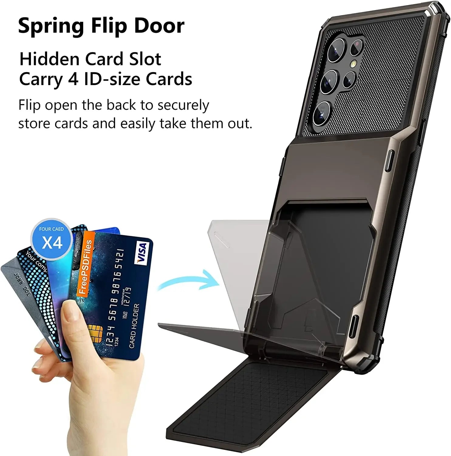 For Samsung S25 Edge S24 S23 S22 Ultra S21 Wallet Case Flip Cover Card Holder Pocket Dual Layer Protective Full-Body Hard Bumper